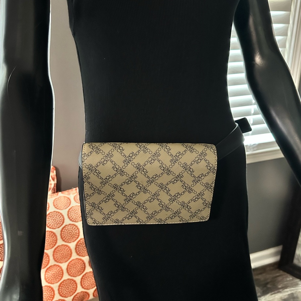 French Connection Cream Belt Bag with Timeless Elegance